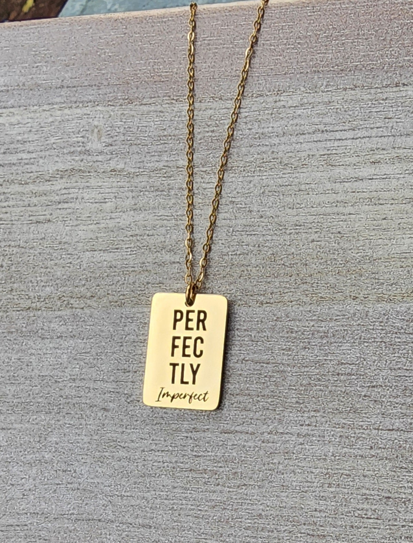 Wide Rectangle Pendant Necklace