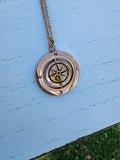 custom engraved compass necklace