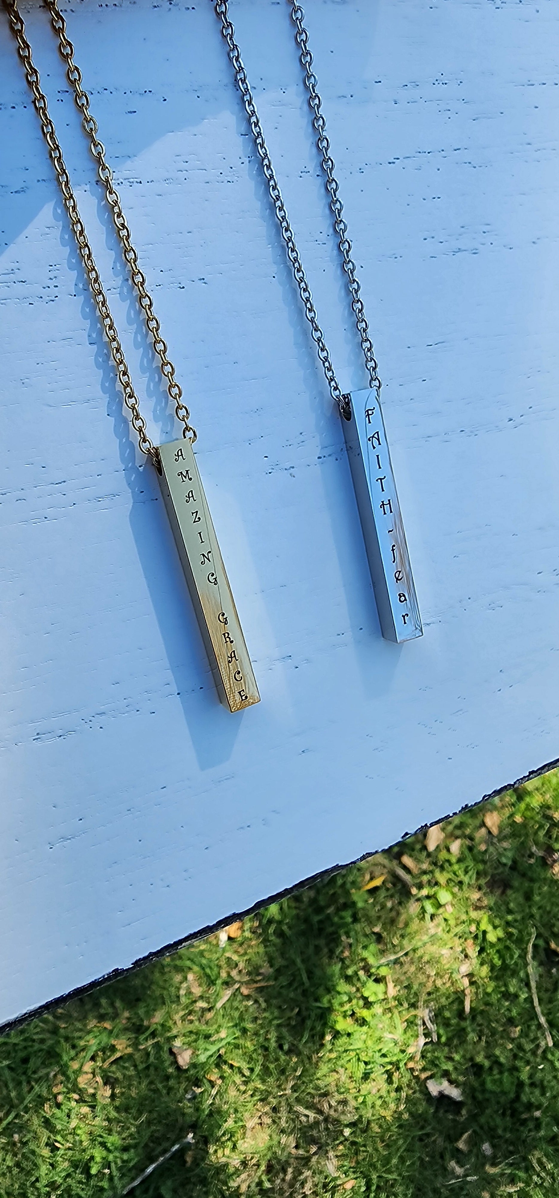 custom engraved hidden bar necklaces