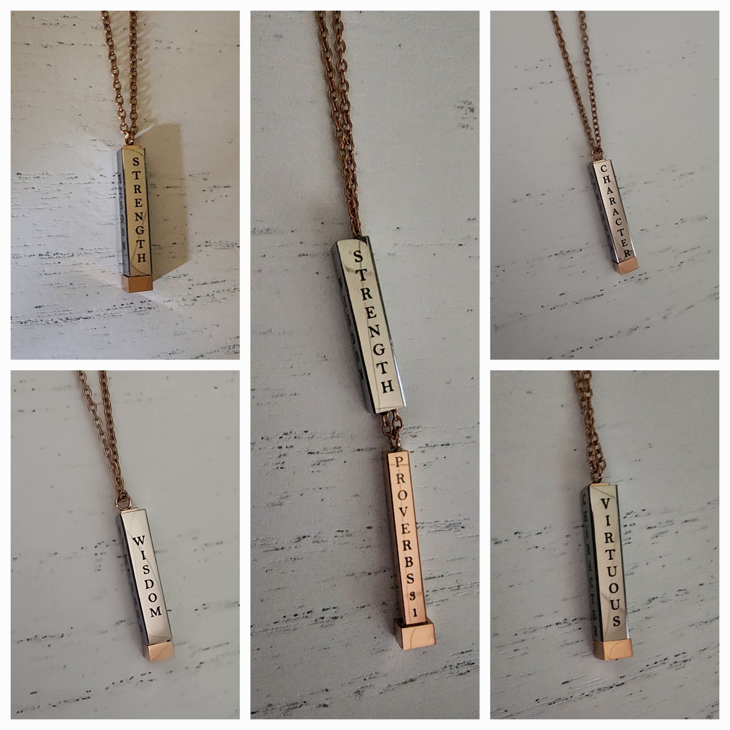 Hidden Message Bar Necklace