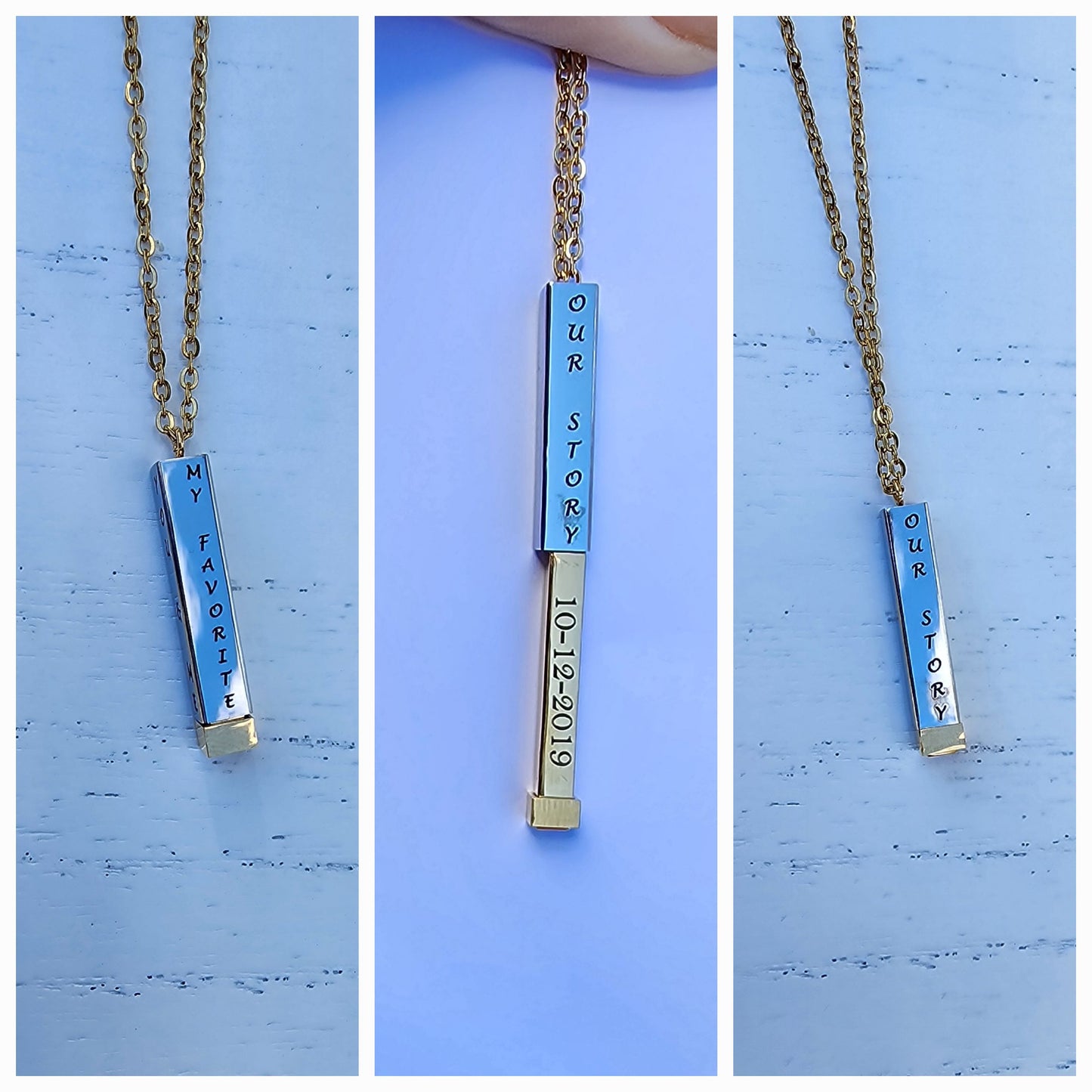 Hidden Message Bar Necklace