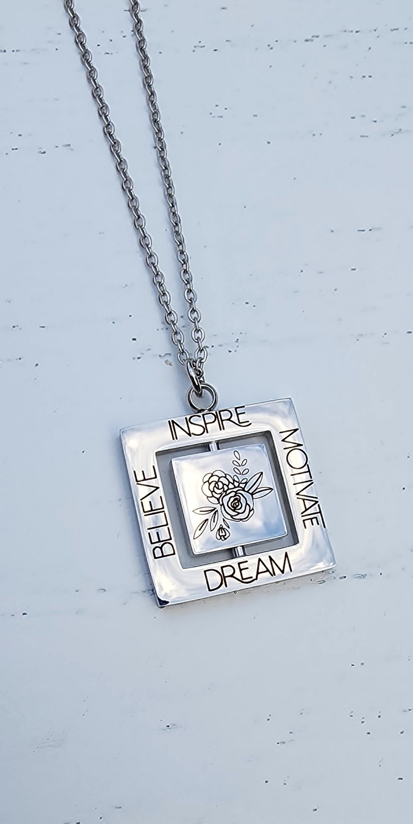 Rotating Center Square Necklace