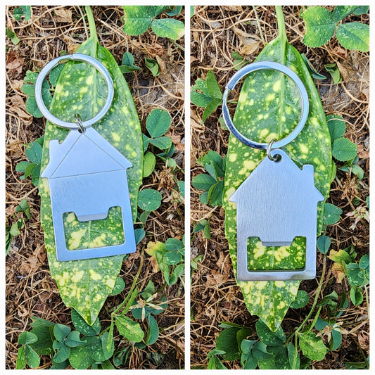 House Shaped Keychain with Bottle Opener
