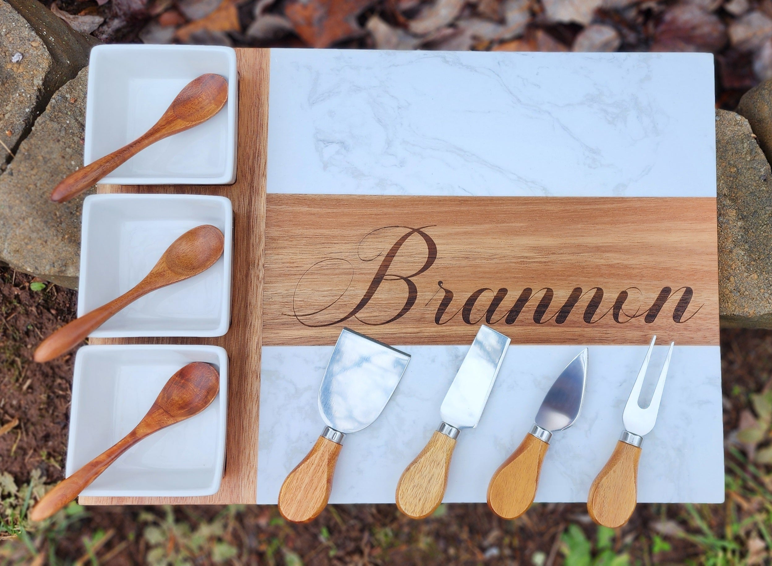 11 pc. Marble Charcuterie Board set