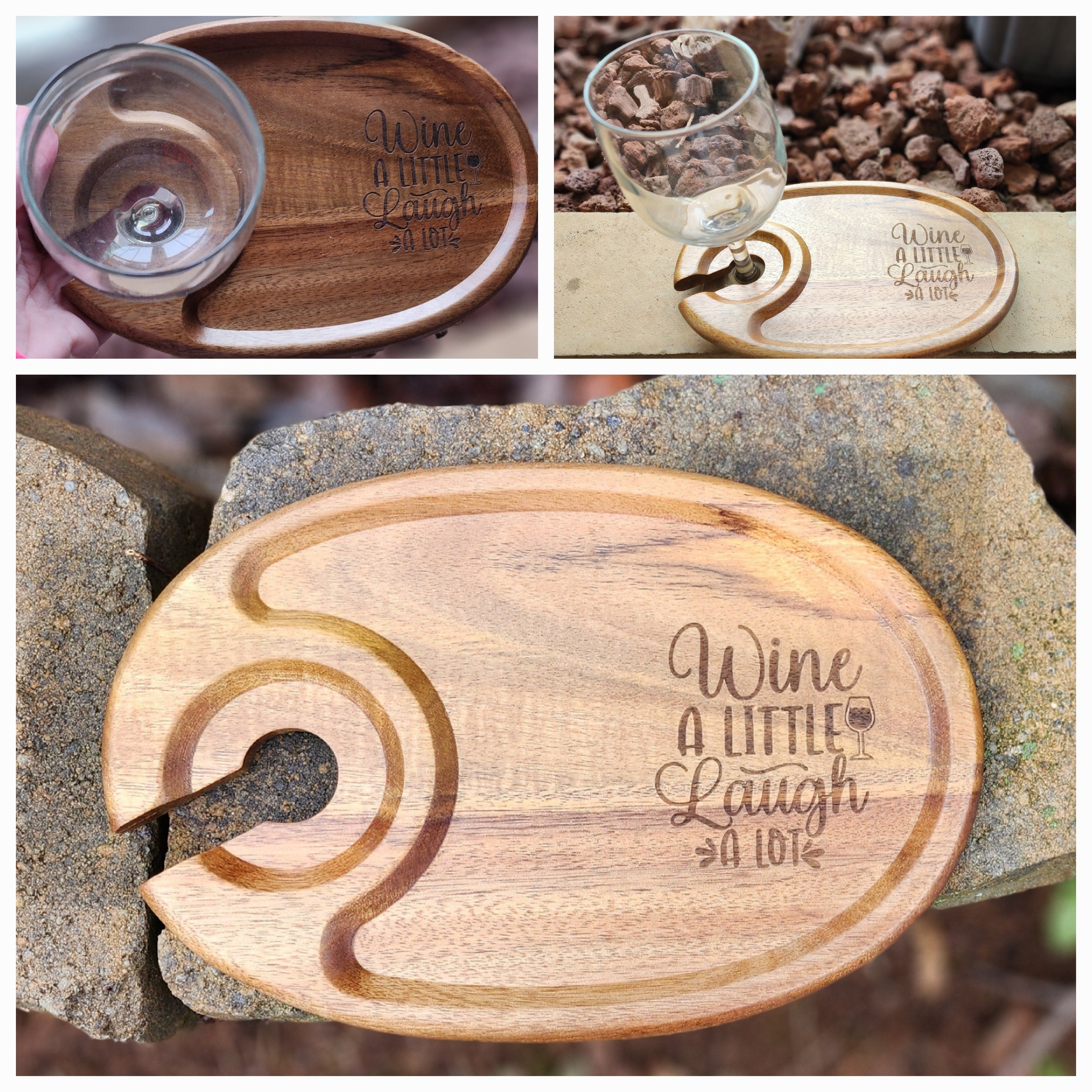 Cheese board with wine holder