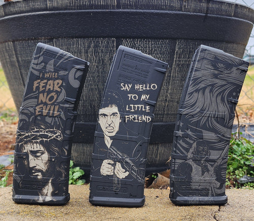 engraved AR magazines