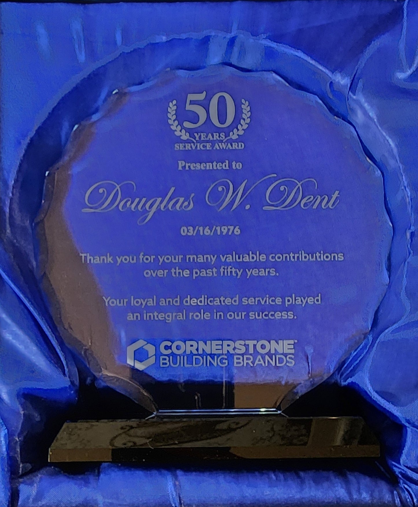 6.5" Round Facet Glass Award on Black Base