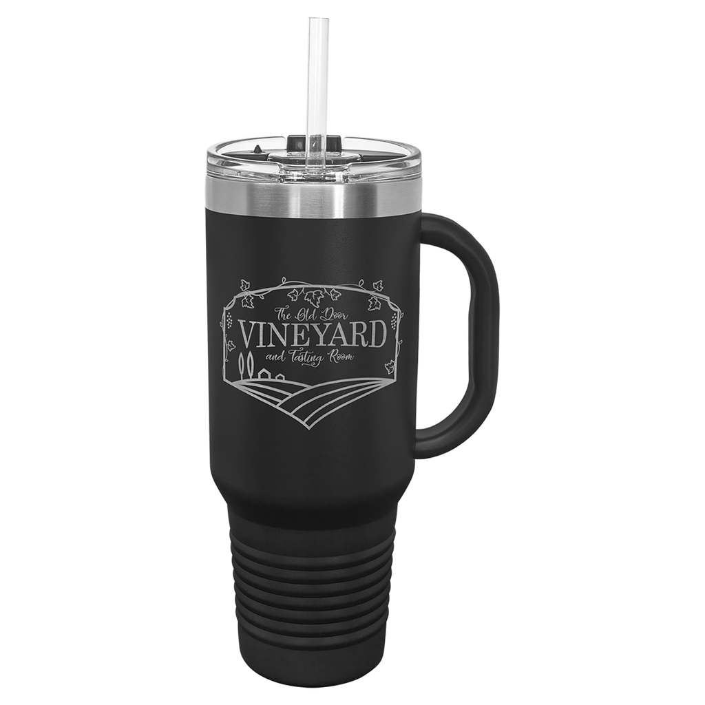Engraved black tumbler