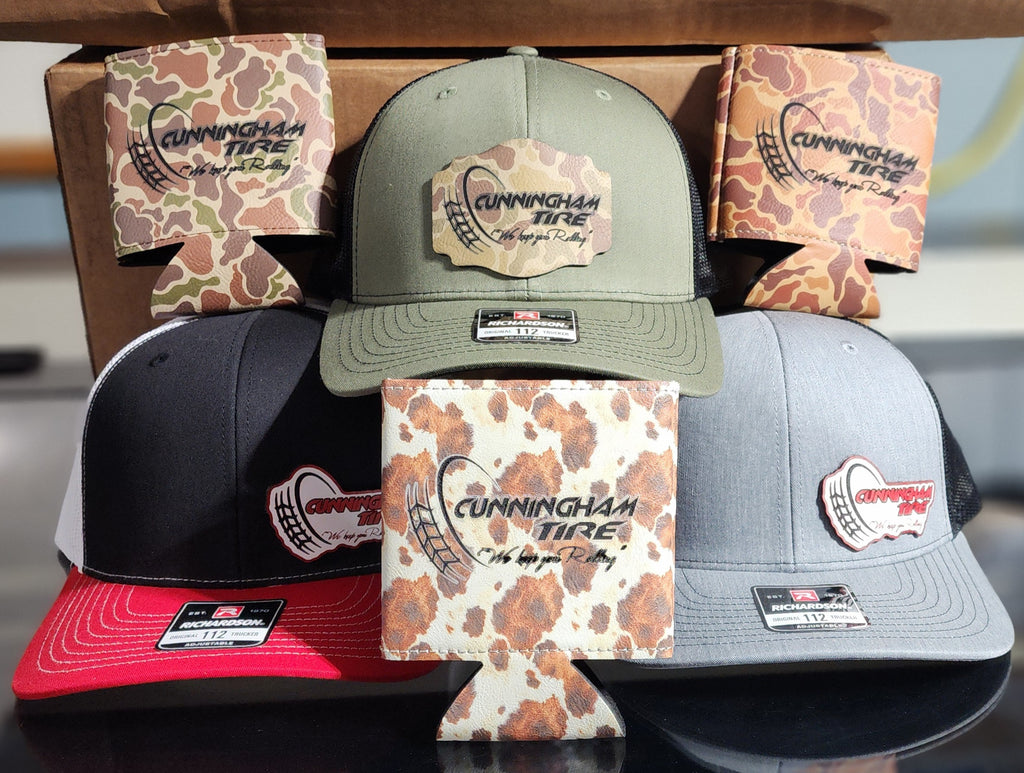 cunningham tire hat patches and can dusters